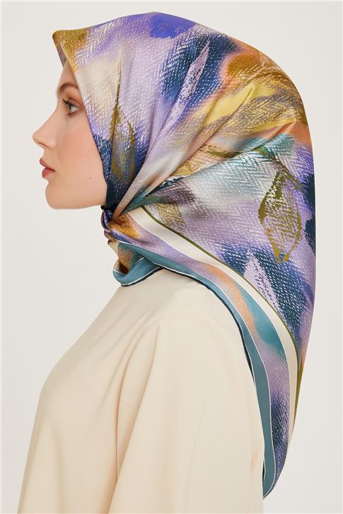 Armine Soyut Desenli Twill Saf İpek Eşarp 9240D 52
