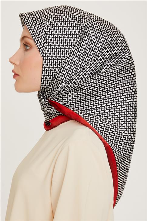 Armine Klasik Desenli Sura Saf İpek Eşarp 9243D 06 01