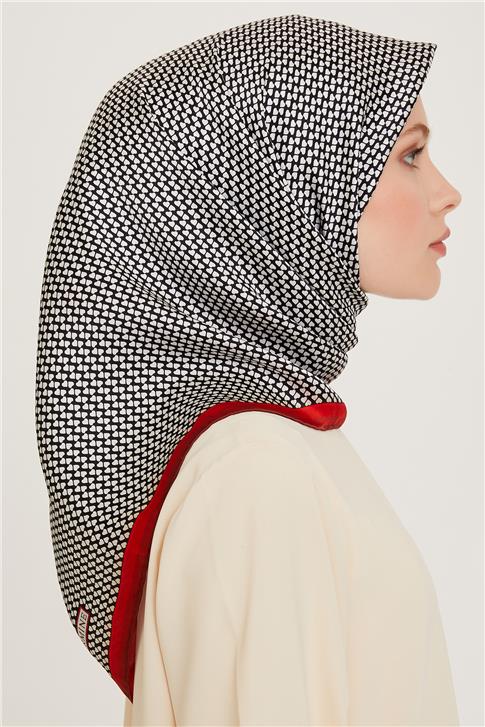Armine Klasik Desenli Sura Saf İpek Eşarp 9243D 06 01