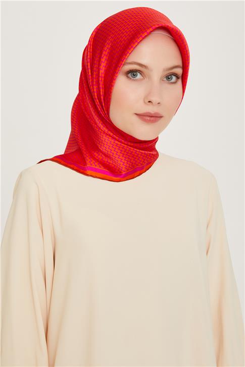 Armine Klasik Desenli Sura Saf İpek Eşarp 9243D 06 33