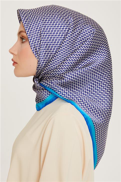 Armine Klasik Desenli Twill Saf İpek Eşarp 9243D 04 03