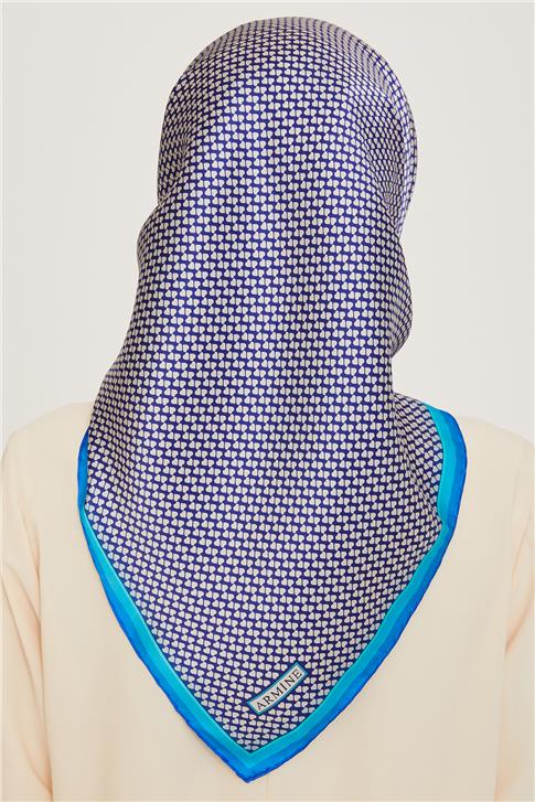 Armine Klasik Desenli Twill Saf İpek Eşarp 9243D 04 03