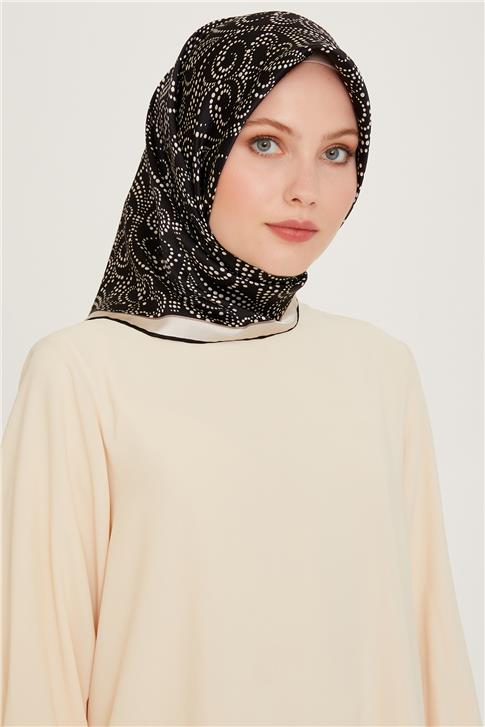 Armine Klasik Desenli Sura Saf İpek Eşarp 9246D 06