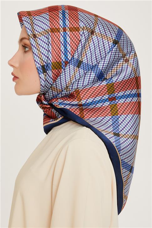 Armine Geometrik Desenli Twill Saf İpek Eşarp 9247D 33