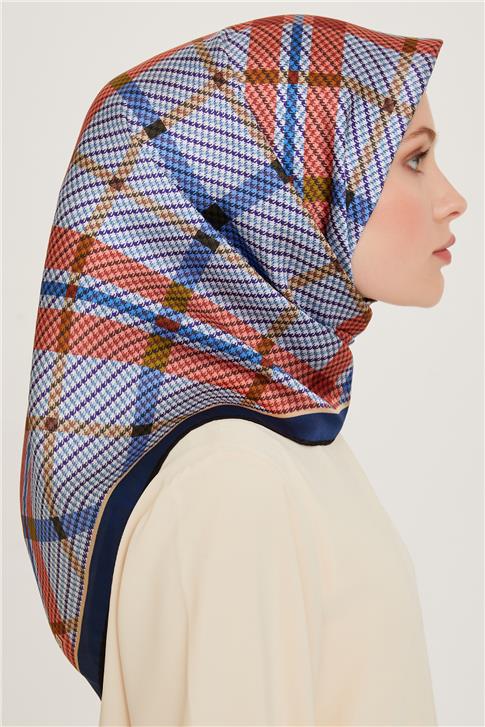 Armine Geometrik Desenli Twill Saf İpek Eşarp 9247D 33