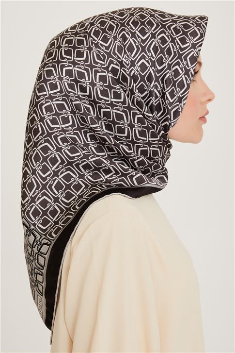 Armine Klasik Desenli Sura Saf İpek Eşarp 9248D 80 05