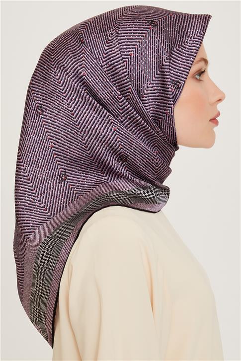 Armine Klasik Desenli Sura Saf İpek Eşarp 9252D 32