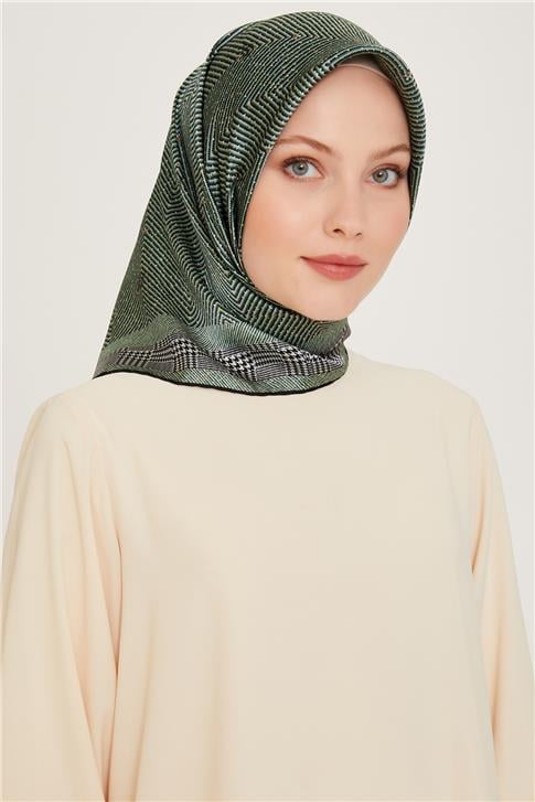 Armine Klasik Desenli Sura Saf İpek Eşarp 9252D 34
