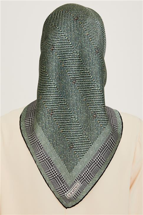 Armine Klasik Desenli Sura Saf İpek Eşarp 9252D 34