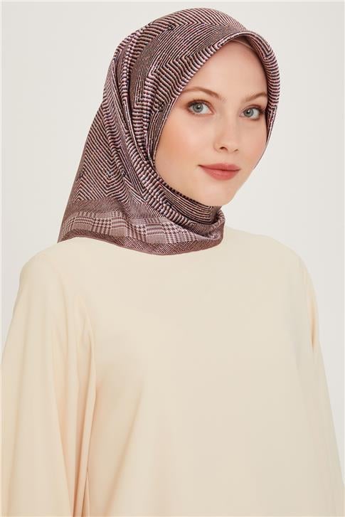 Armine Klasik Desenli Sura Saf İpek Eşarp 9252D 83