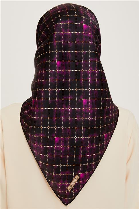 Armine Soyut Desenli Sura Saf İpek Eşarp 9259D 32