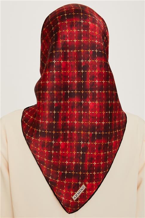 Armine Soyut Desenli Sura Saf İpek Eşarp 9259D 80