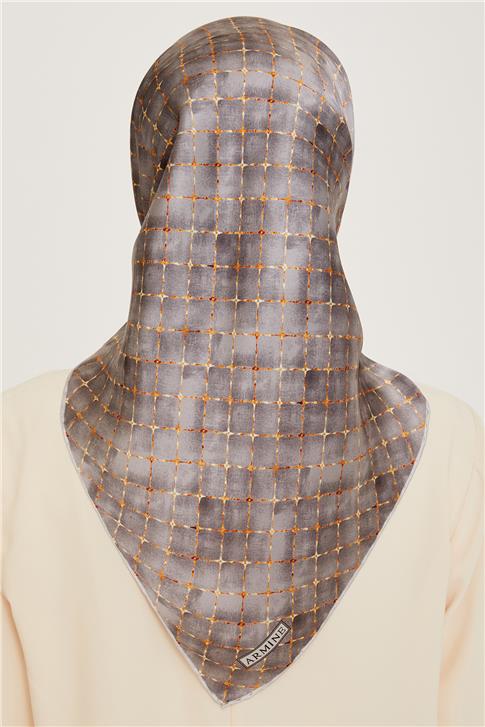 Armine Soyut Desenli Sura Saf İpek Eşarp 9259D 83