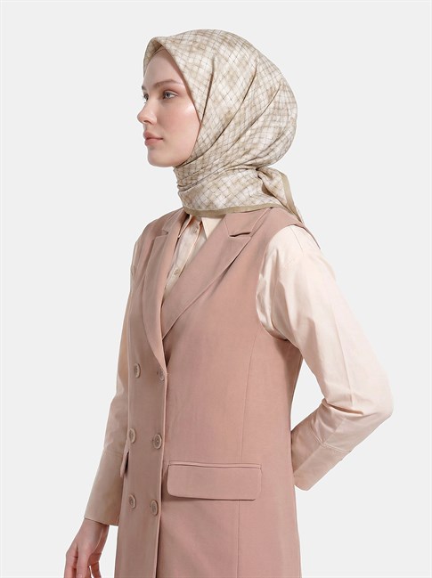 Armine Soyut Desenli Sura Saf İpek Eşarp 9259D 86