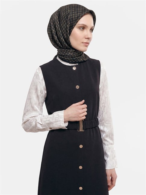 Armine Soyut Desenli Twill Saf İpek Eşarp 9259D 01 09