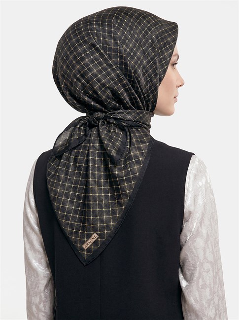 Armine Soyut Desenli Twill Saf İpek Eşarp 9259D 01 09