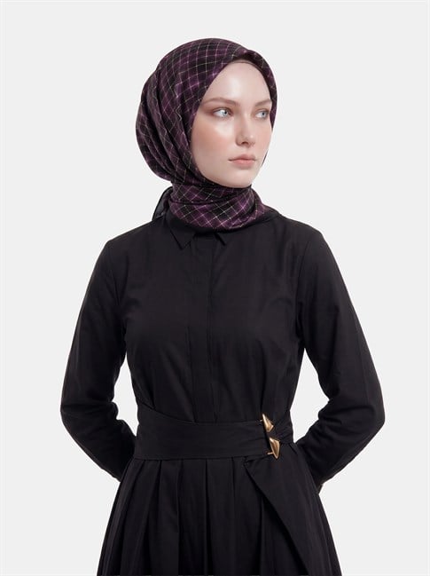 Armine Soyut Desenli Twill Saf İpek Eşarp 9259D 01 32