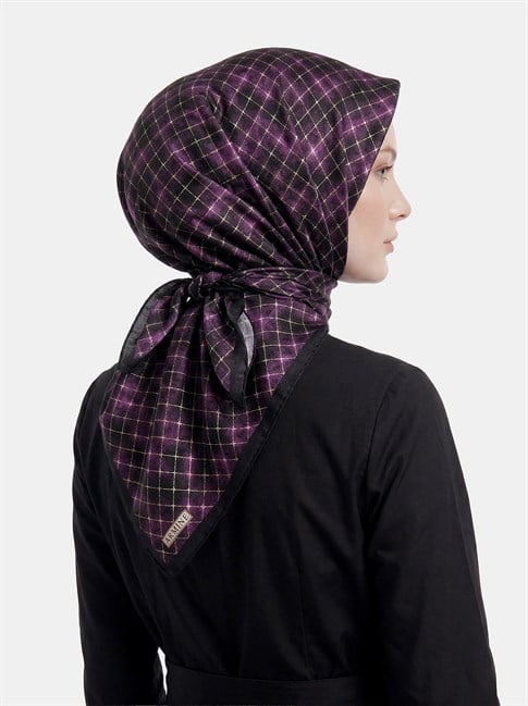 Armine Soyut Desenli Twill Saf İpek Eşarp 9259D 01 32