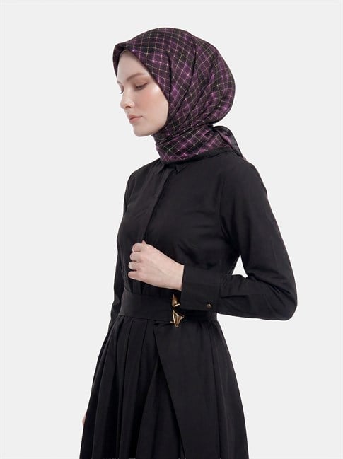 Armine Soyut Desenli Twill Saf İpek Eşarp 9259D 01 32