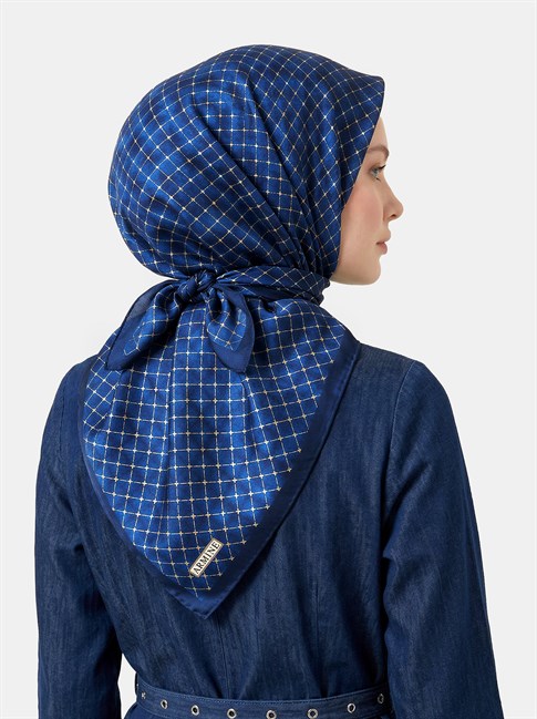 Armine Soyut Desenli Twill Saf İpek Eşarp 9259D 01 81