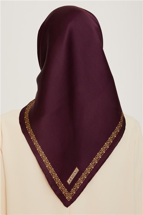Armine Klasik Desenli Twill Saf İpek Eşarp 9260D 31