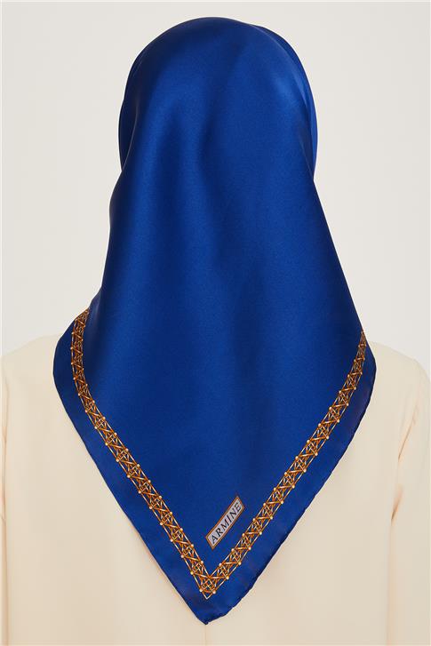 Armine Klasik Desenli Twill Saf İpek Eşarp 9260D 53