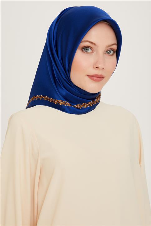 Armine Klasik Desenli Twill Saf İpek Eşarp 9260D 53