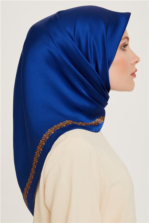 Armine Klasik Desenli Twill Saf İpek Eşarp 9260D 53