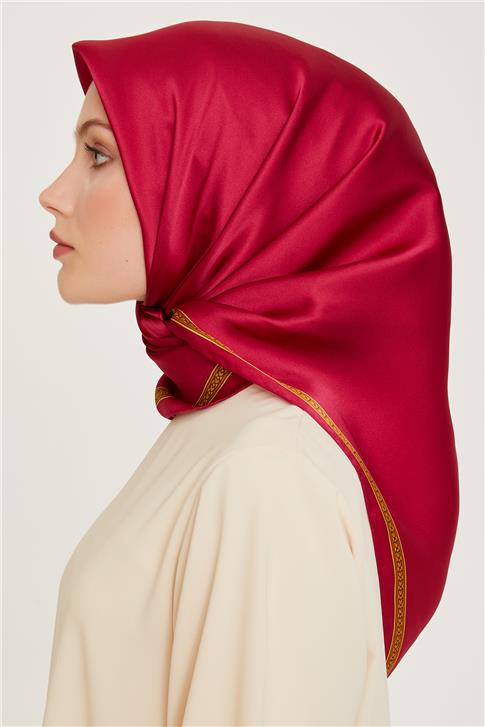 Armine Klasik Desenli Twill Saf İpek Eşarp 9261D 07 09