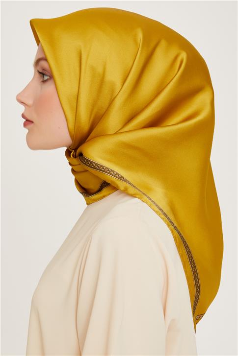 Armine Klasik Desenli Twill Saf İpek Eşarp 9261D 07 39