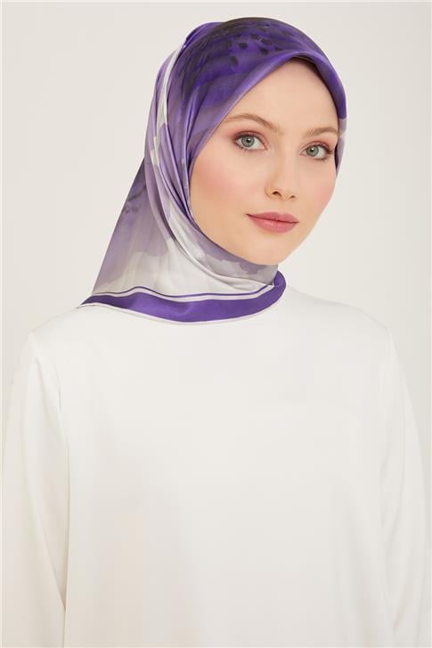 Armine Çiçek Desenli Twill İpek Eşarp 24Ya9100 87 08
