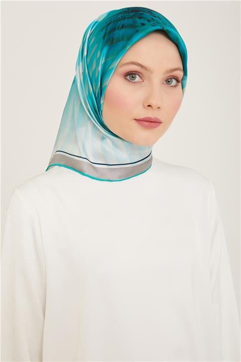 Armine Çiçek Desenli Twill İpek Eşarp 24Ya9100 87 34