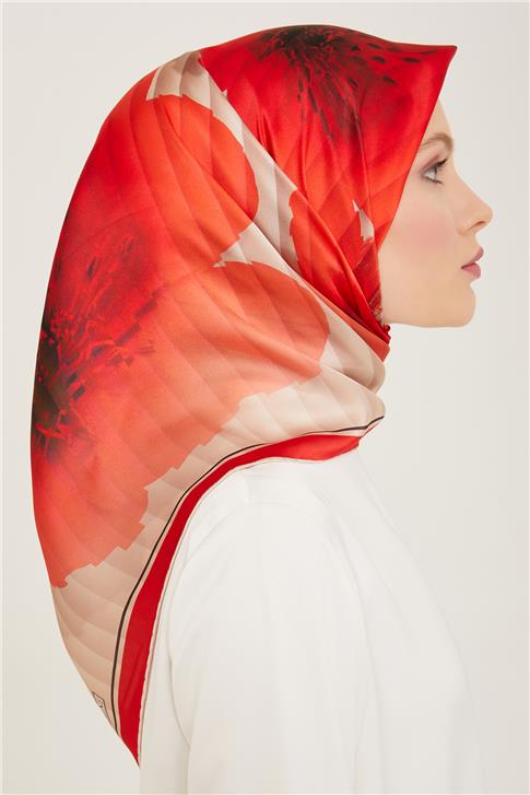 Armine Çiçek Desenli Sura İpek Eşarp 24Ya9100 34 83
