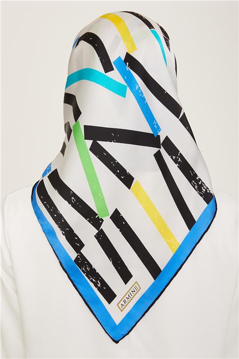 Armine Geometrik Desenli Twill İpek Eşarp 24Ya9101 2 01
