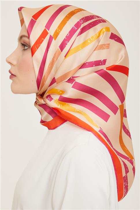 Armine Geometrik Desenli Twill İpek Eşarp 24Ya9101 2 50
