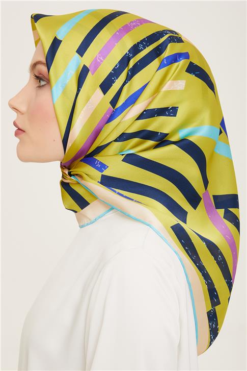 Armine Geometrik Desenli Twill İpek Eşarp 24Ya9101 2 81