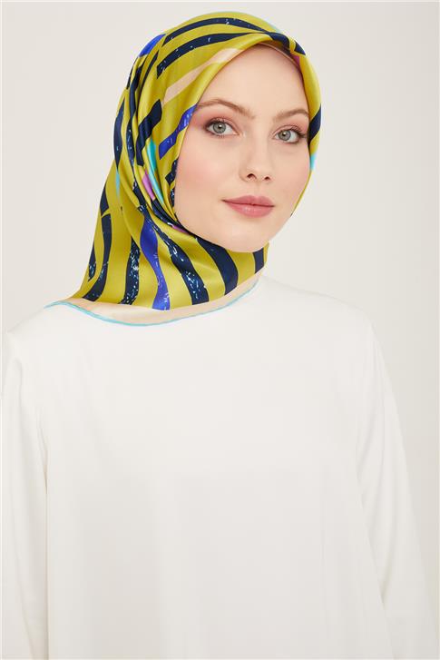 Armine Geometrik Desenli Twill İpek Eşarp 24Ya9101 2 81
