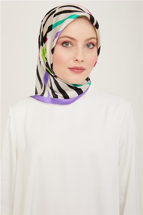 Armine Soyut Desenli Sura İpek Eşarp 24Ya9102 52 04