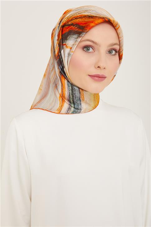 Armine Soyut Desenli Twill İpek Eşarp 24Ya9102 52 02