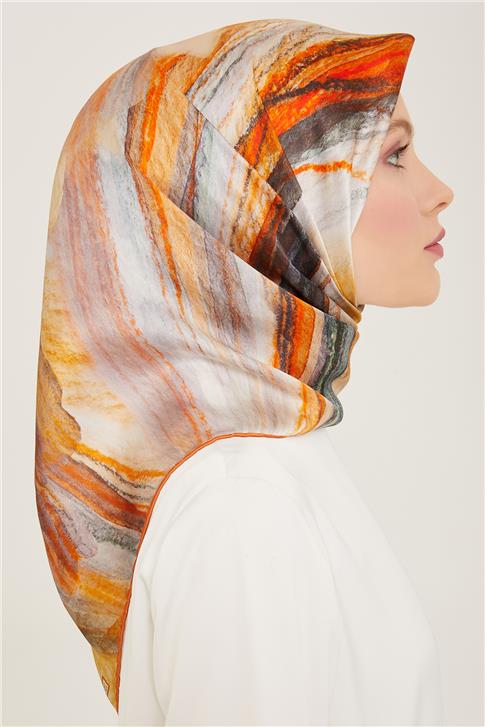 Armine Soyut Desenli Twill İpek Eşarp 24Ya9102 52 02