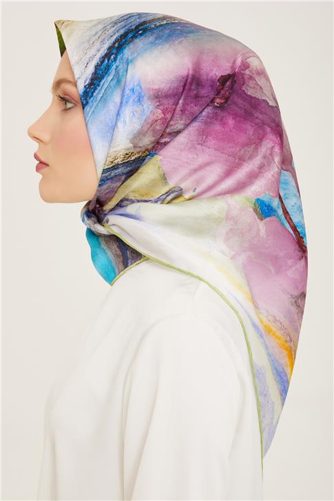 Armine Soyut Desenli Twill İpek Eşarp 24Ya9102 52 33