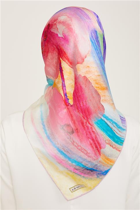 Armine Soyut Desenli Twill İpek Eşarp 24Ya9102 52 82