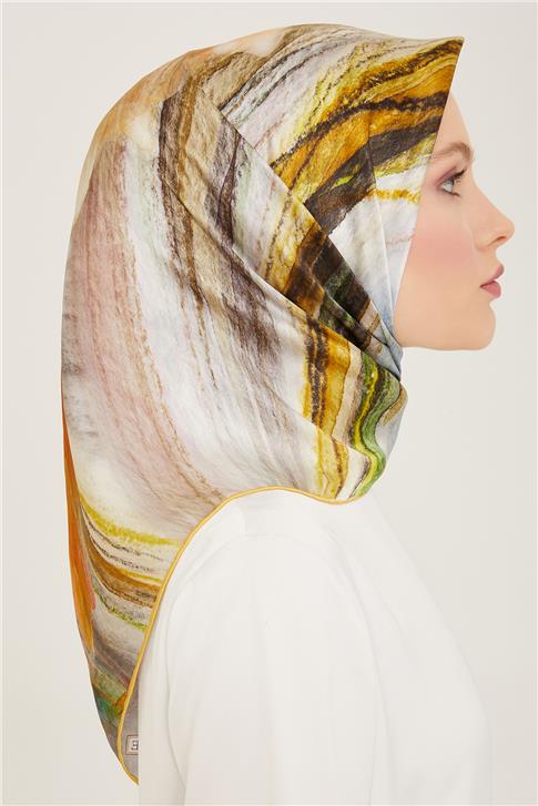 Armine Çiçek Desenli Sura İpek Eşarp 24Ya9103 34 36