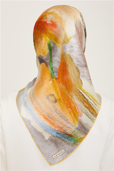 Armine Çiçek Desenli Sura İpek Eşarp 24Ya9103 34 36