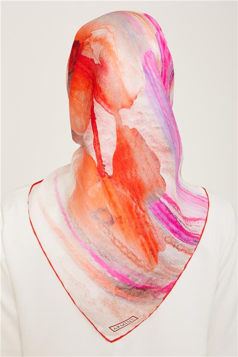 Armine Çiçek Desenli Sura İpek Eşarp 24Ya9103 34 52