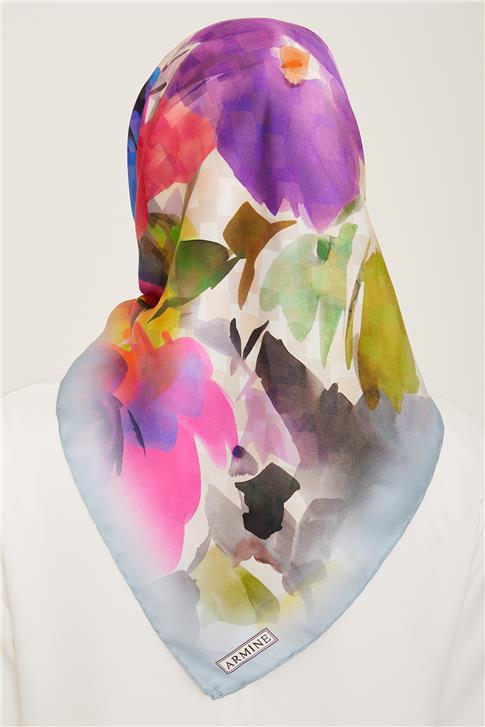 Armine Monogram Desenli Sura İpek Eşarp 24Ya9104 52 31