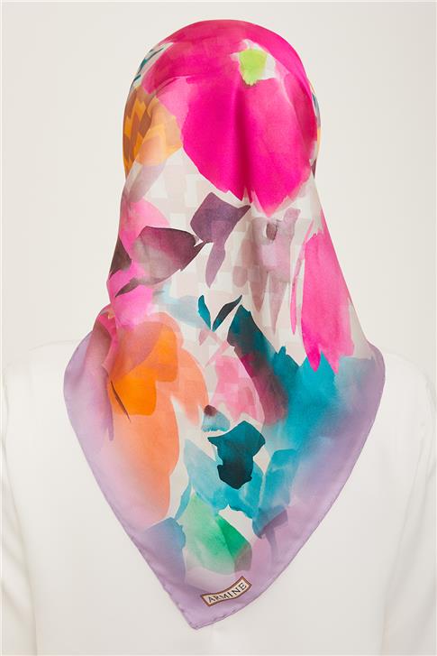 Armine Monogram Desenli Sura İpek Eşarp 24Ya9104 52 51