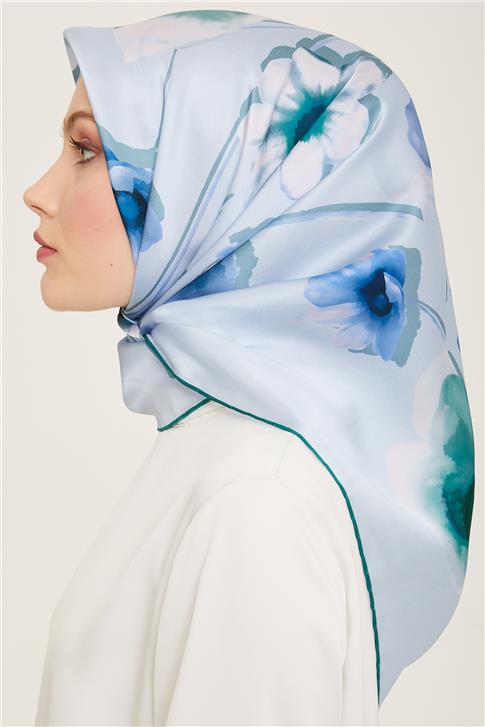 Armine Çiçek Desenli Twill İpek Eşarp 24Ya9105 32 04