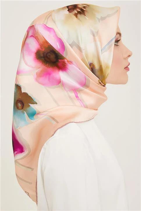 Armine Çiçek Desenli Sura İpek Eşarp 24Ya9106 4 31