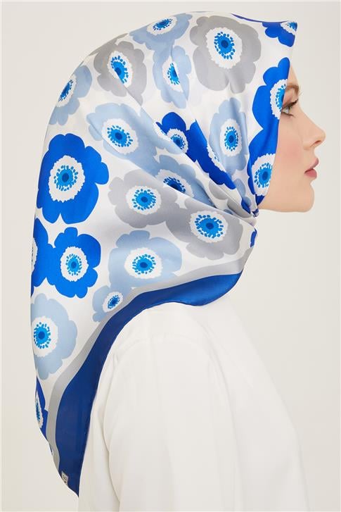 Armine Çiçek Desenli Twill İpek Eşarp 24Ya9106 54 10